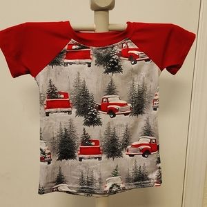 Christmas Truck Christmas Tee short red sleeve! LAST ONE LEFT!